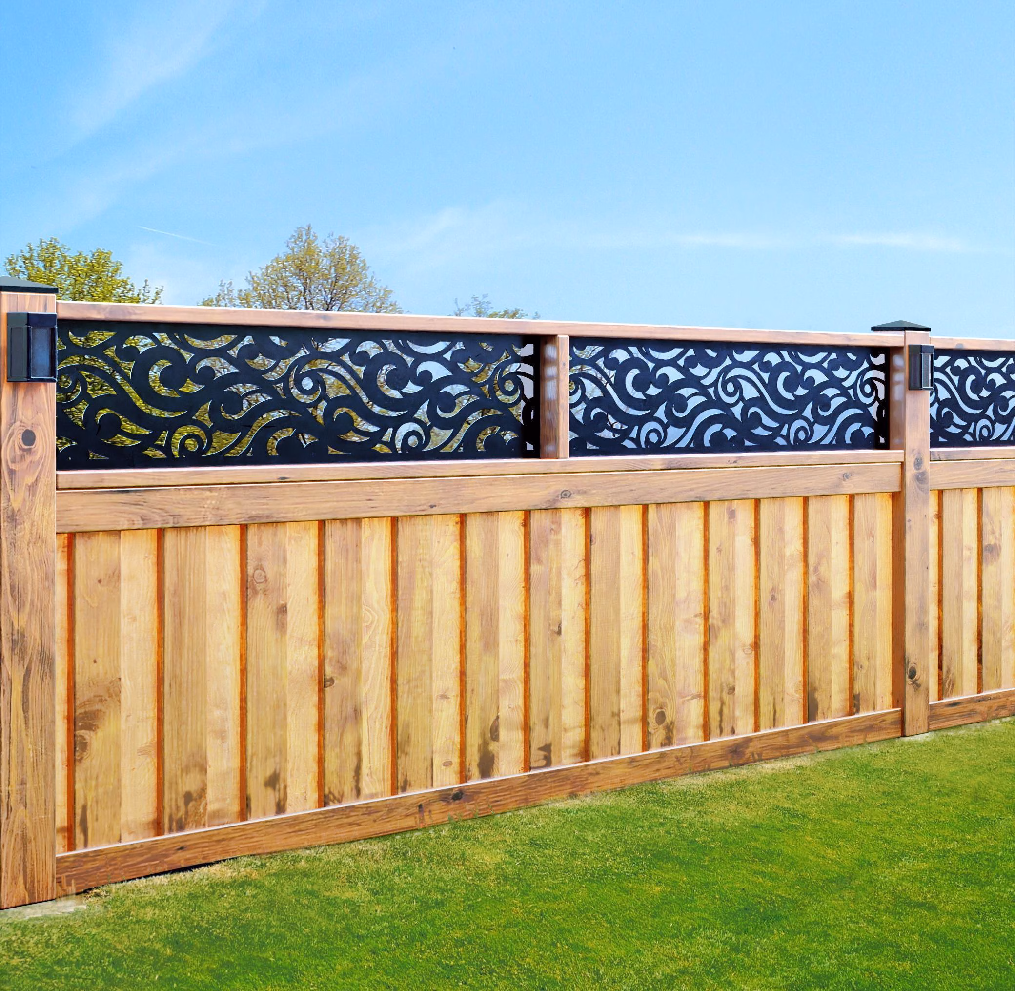 lasercut metal outdoor privacy panel