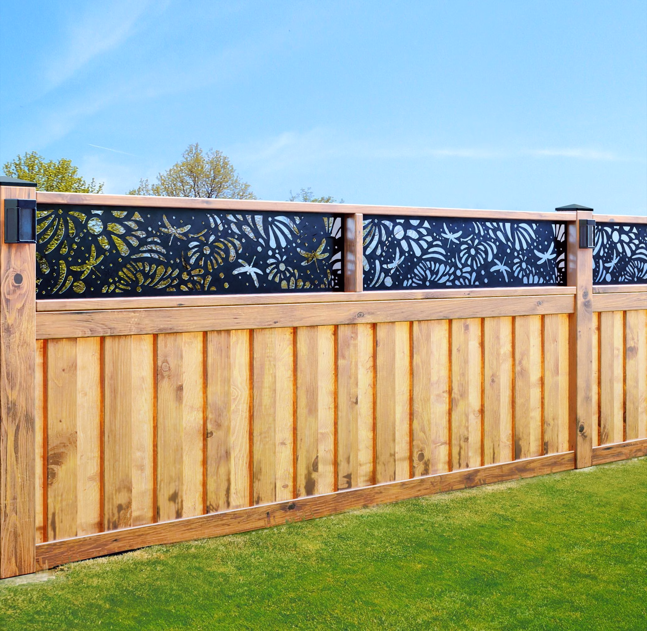 lasercut metal garden screen panel