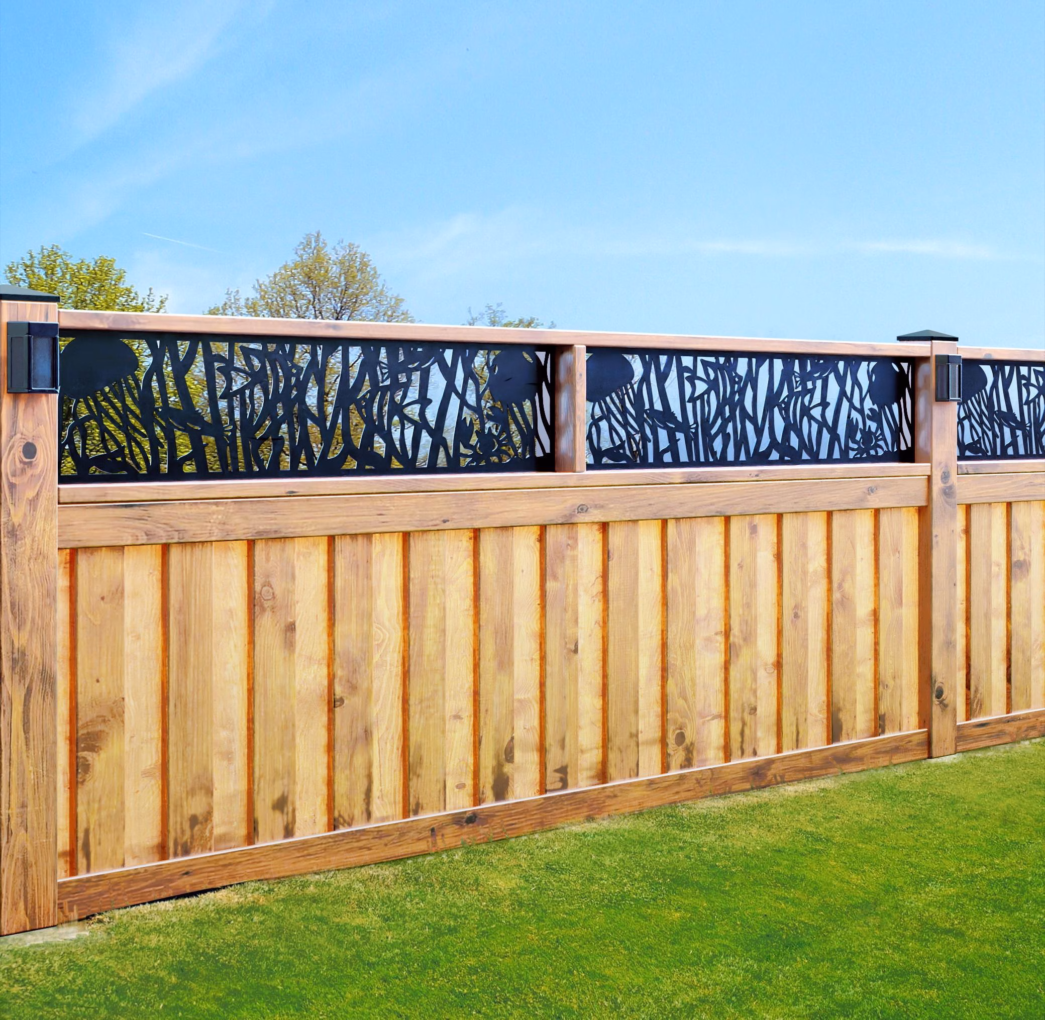 lasercut metal outdoor privacy screen
