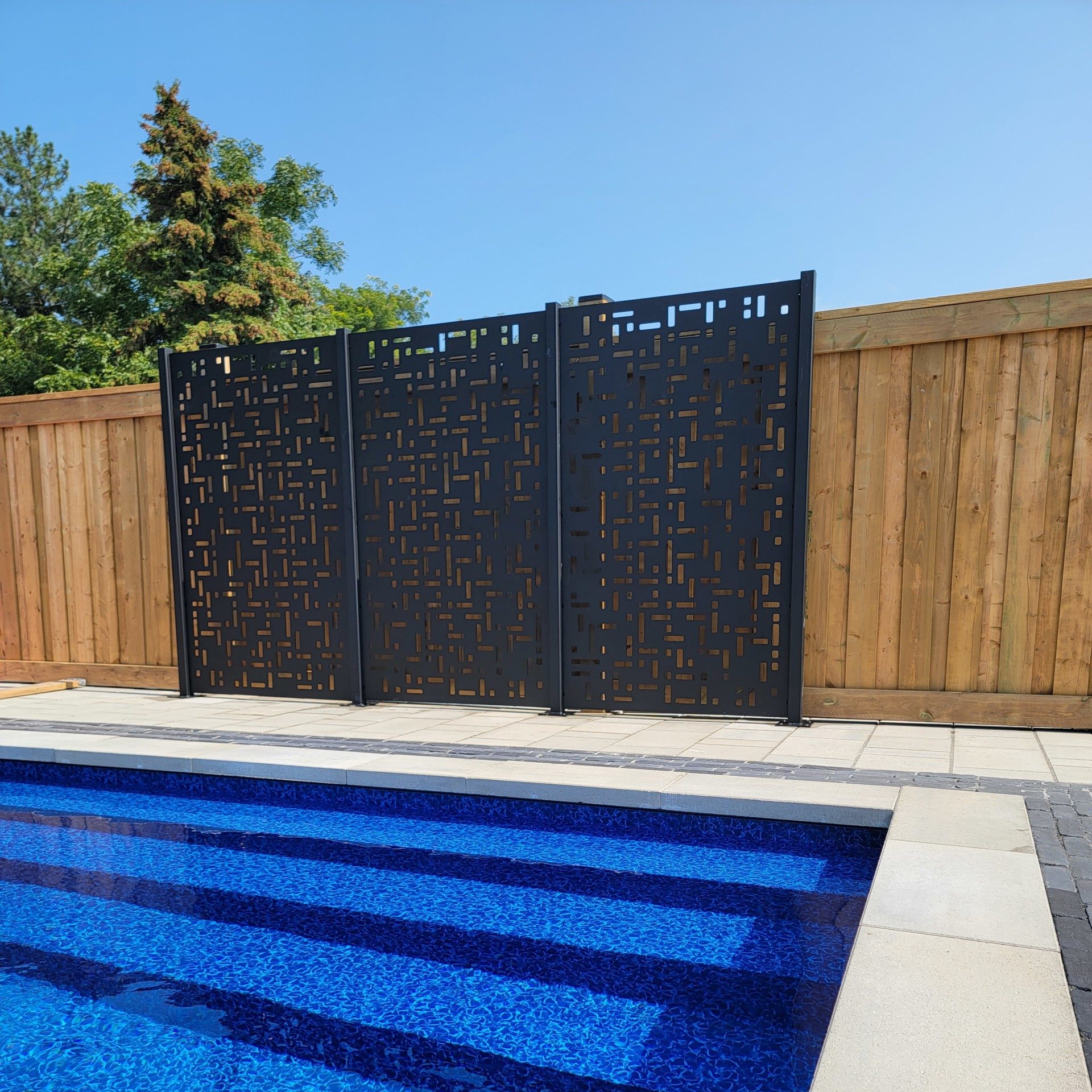 lasercut metal outdoor privacy screen