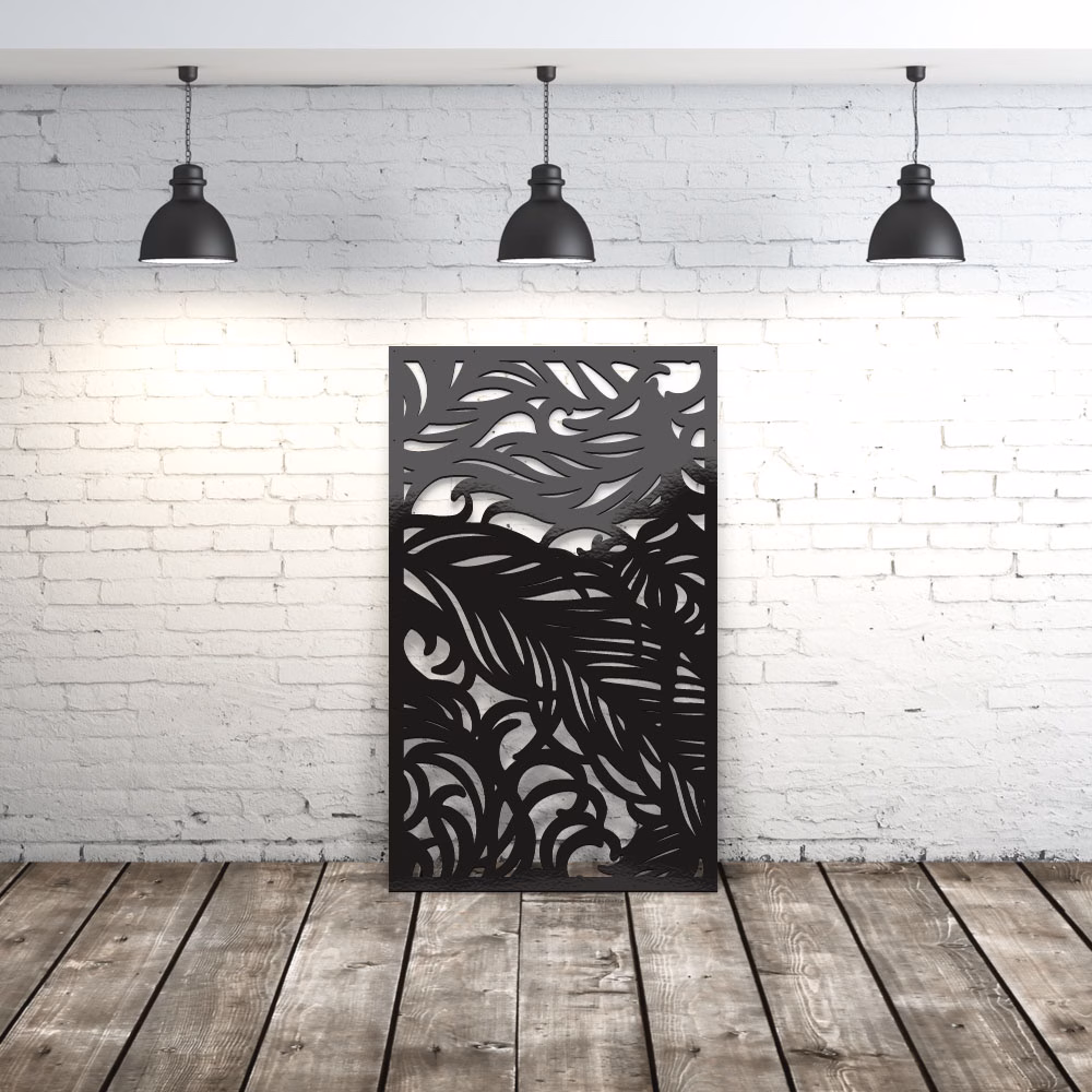 lasercut metal garden screen panel