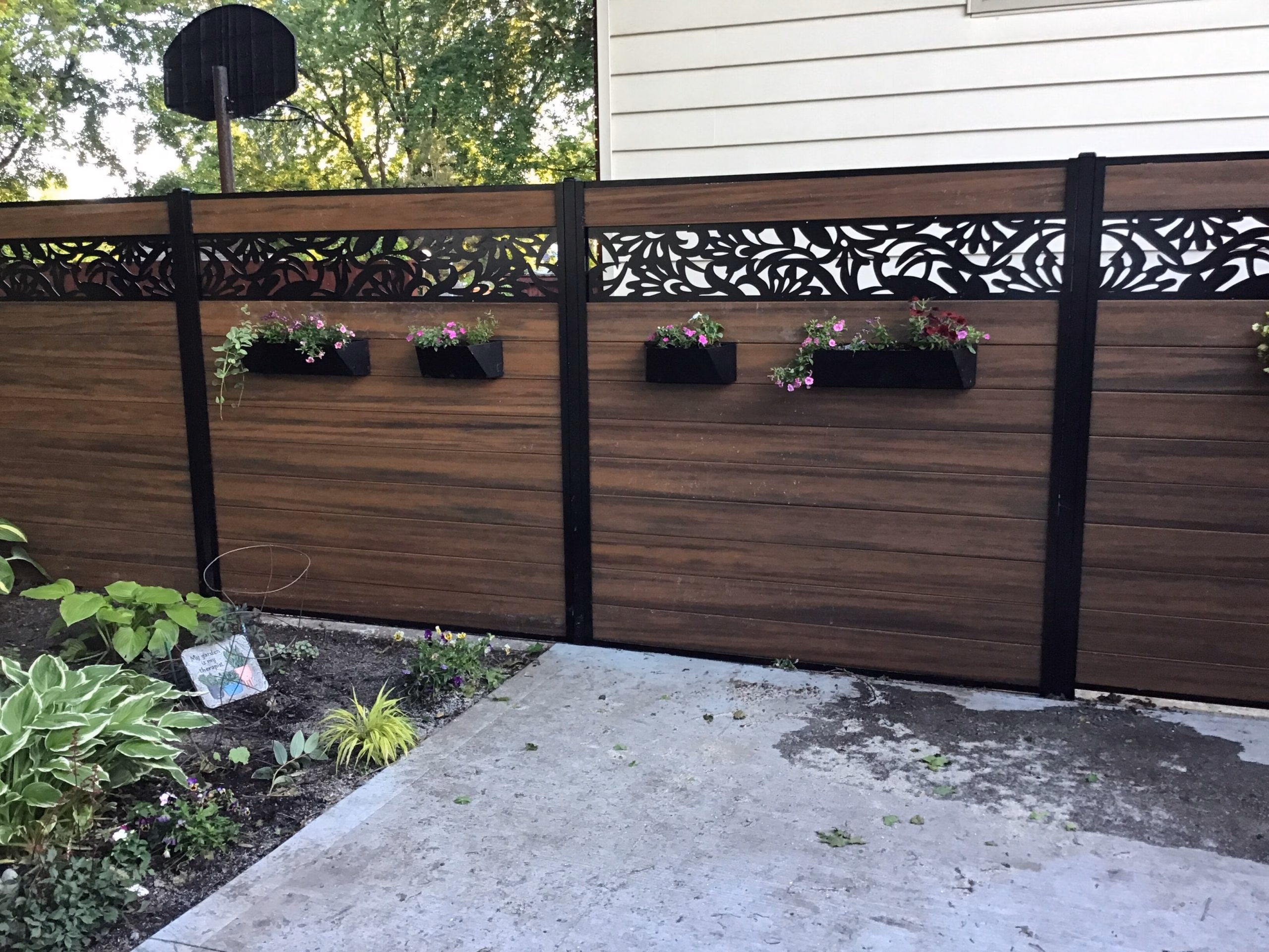 lasercut metal outdoor privacy panel