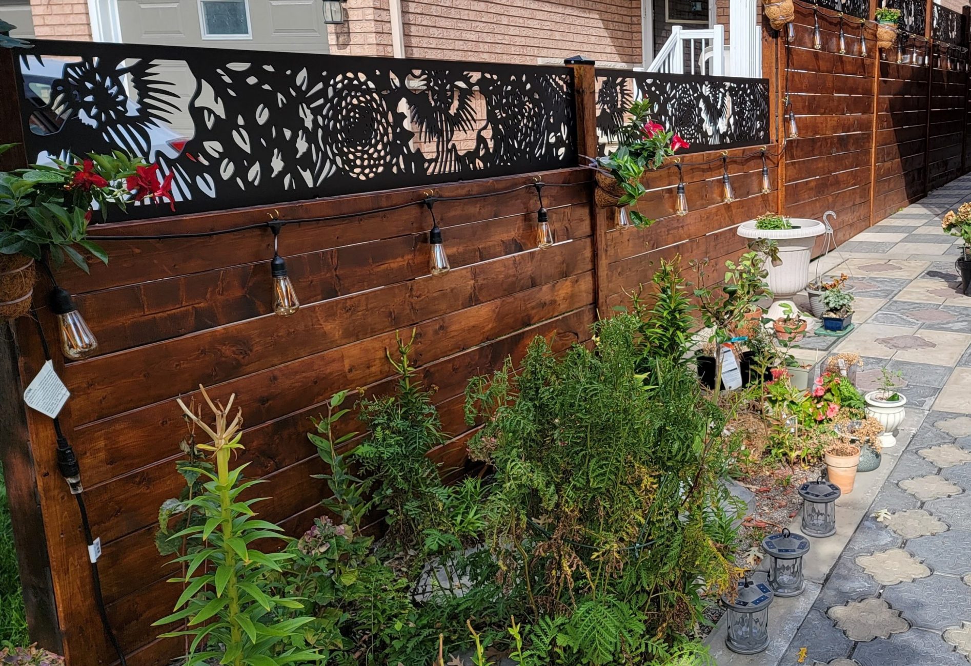 lasercut metal decorative fence panel