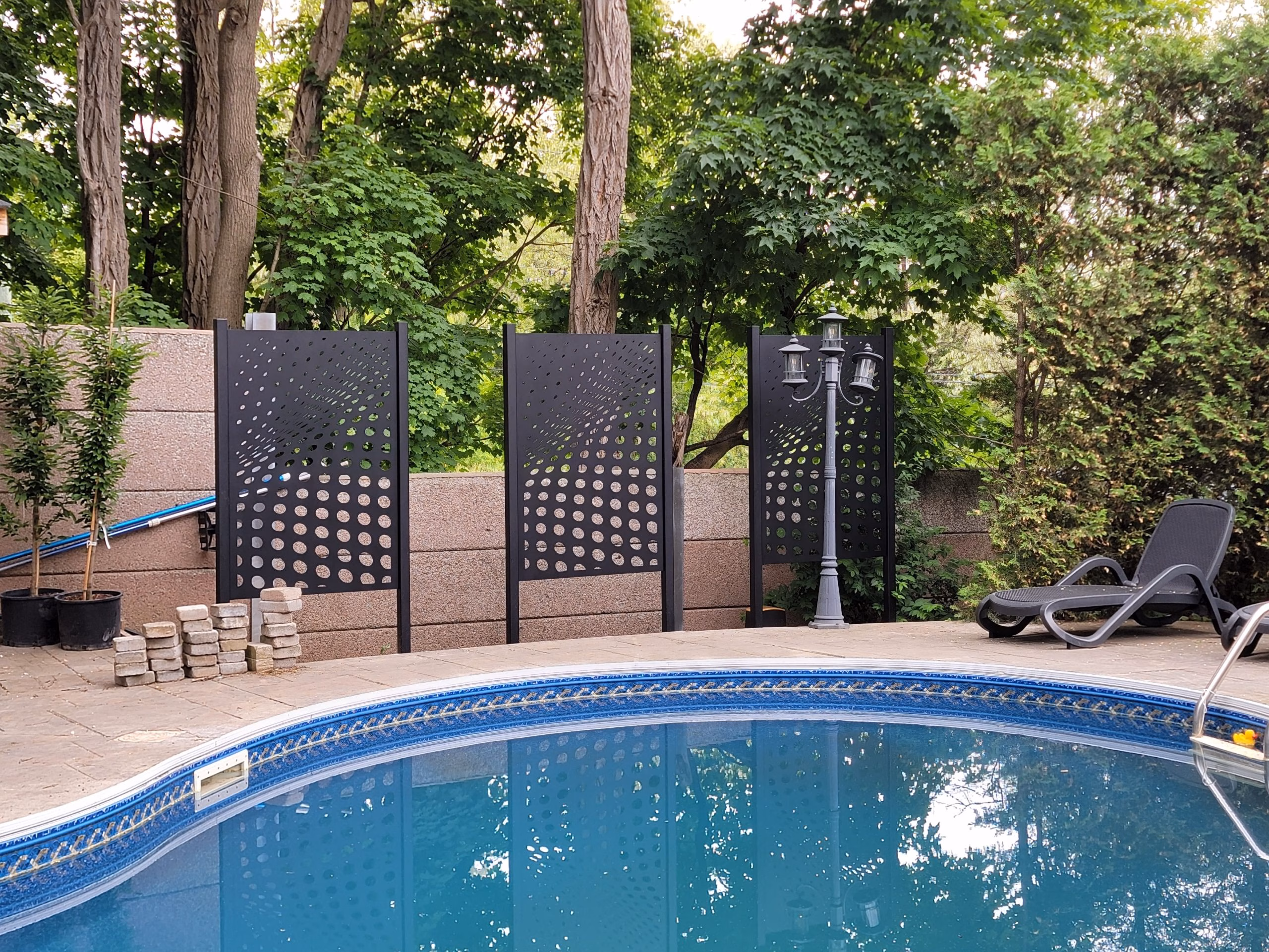 lasercut metal garden screen panel