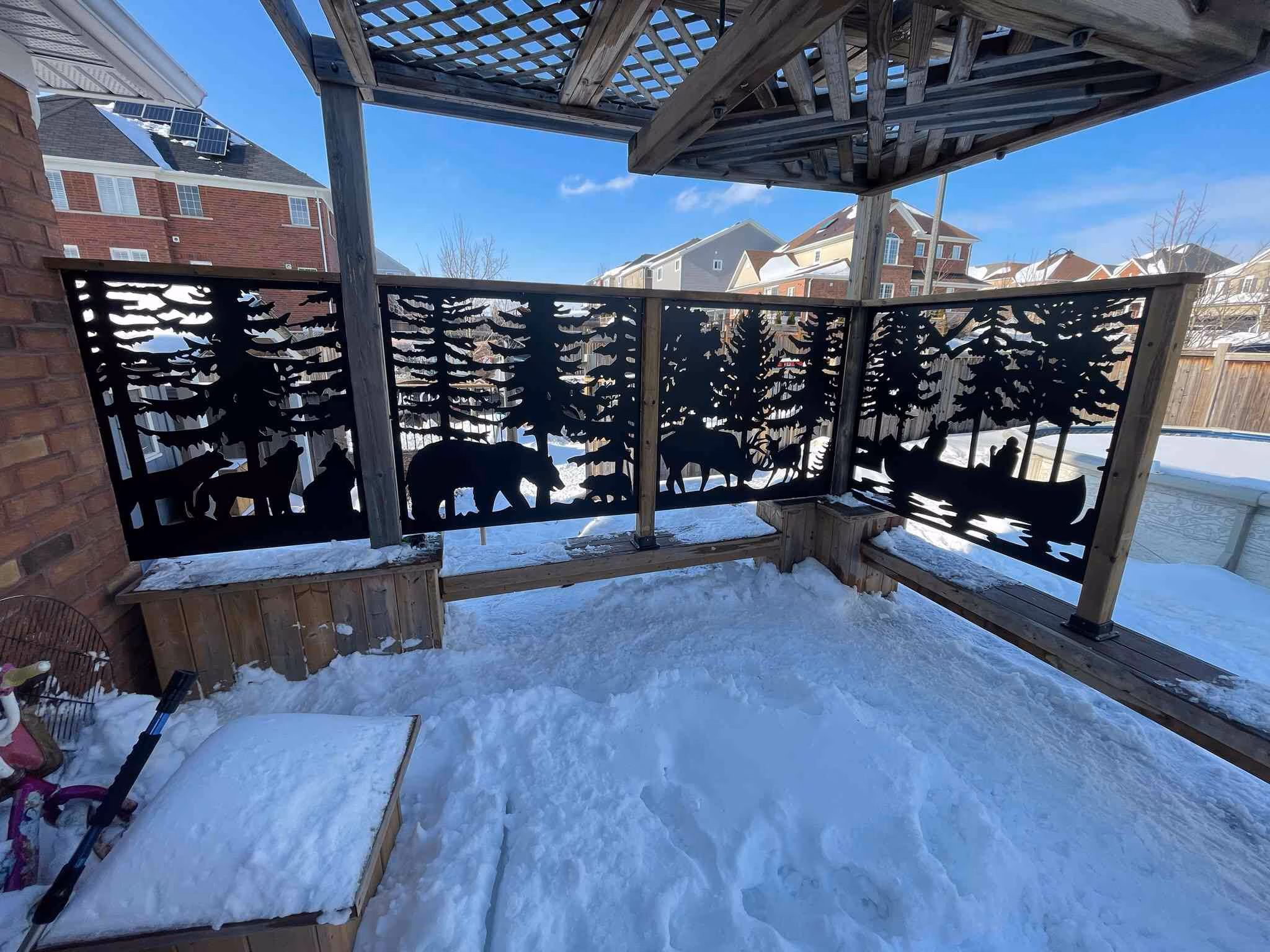 lasercut metal outdoor privacy panel