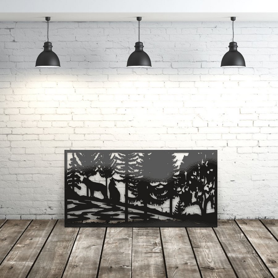 Privacy Screen Wolf Family