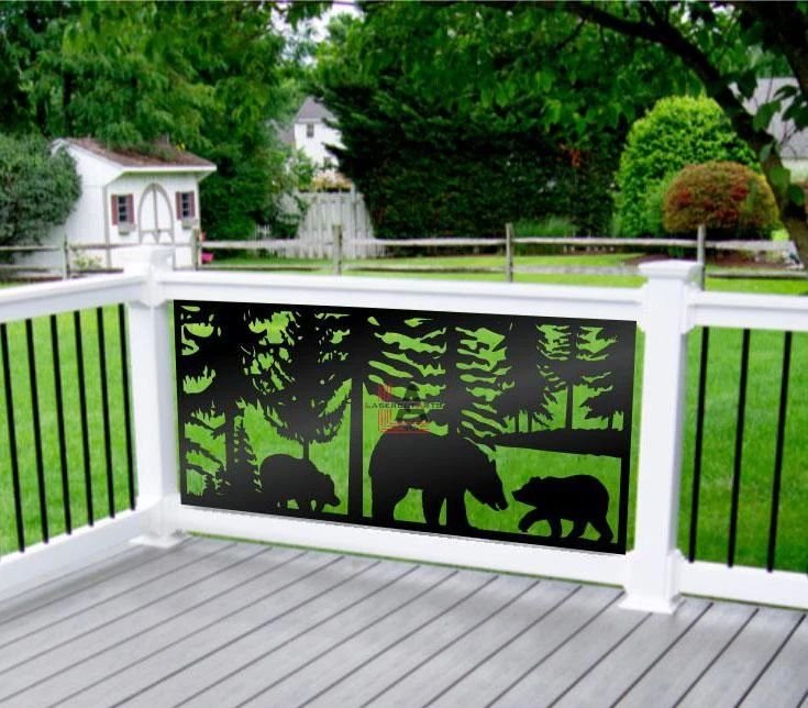Privacy Screen Bear Family on a Walk