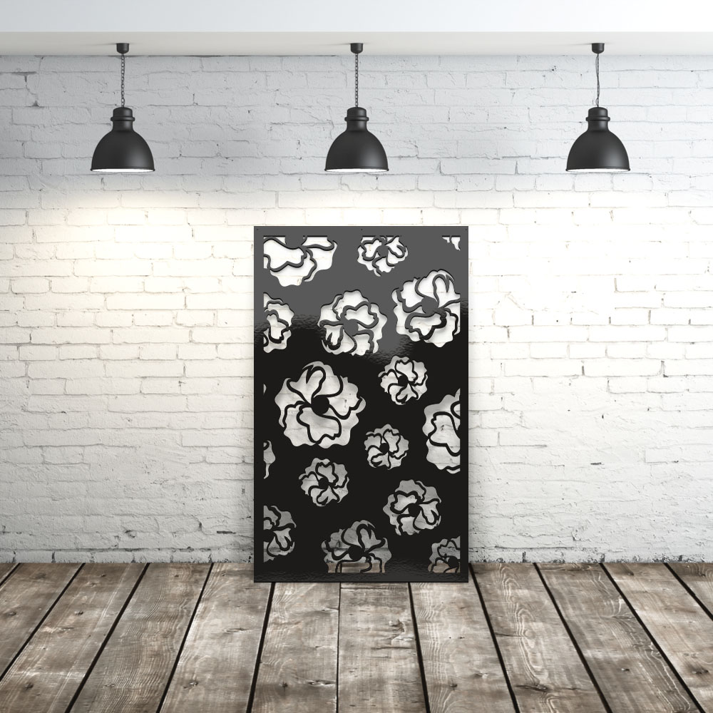 Privacy Screen Poppy - Decorative Screen Panels, Floral privacy Privacy Screen Poppy