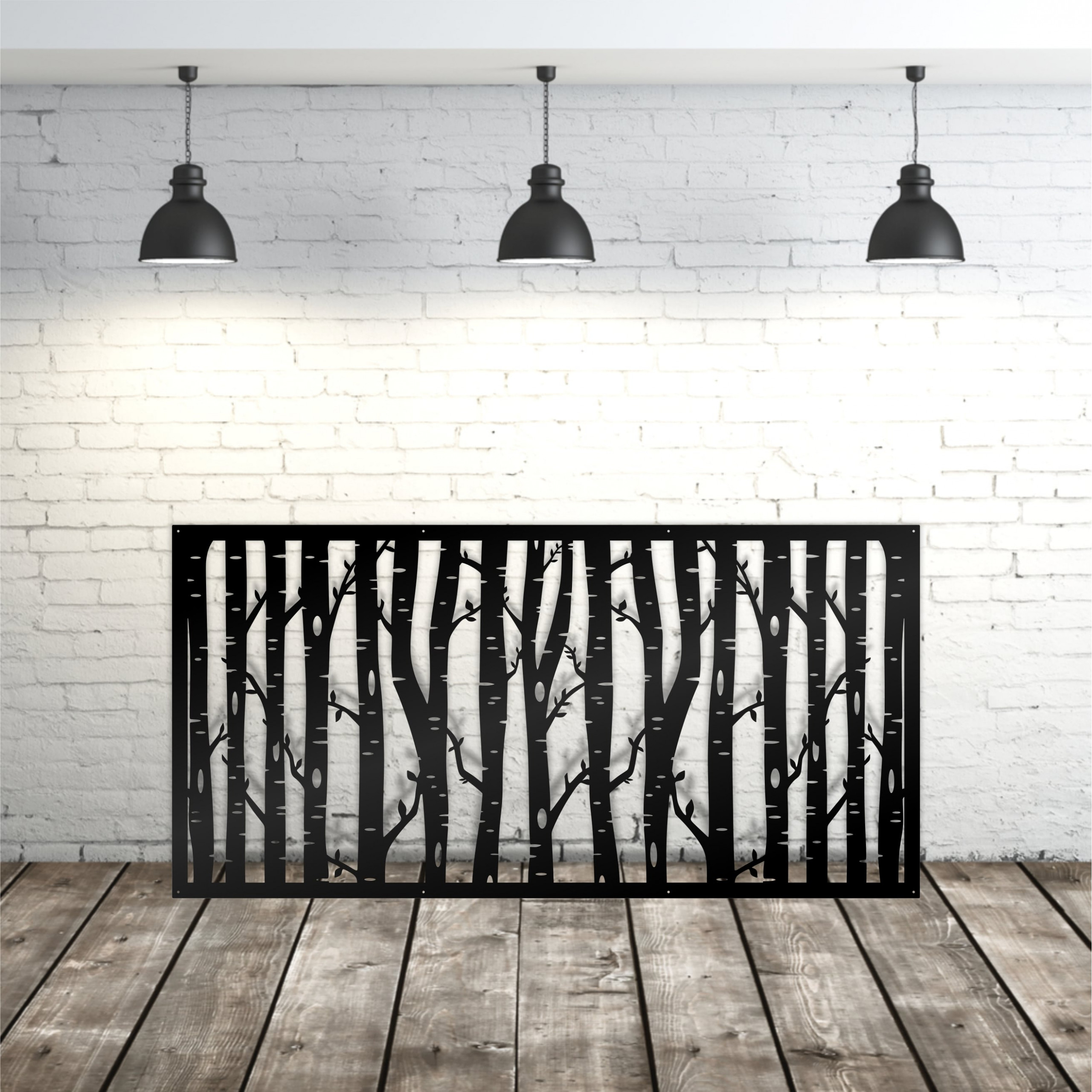 Privacy Screen Birch Forest Style 2 - Decorative Screen Panels, t5, Trees and leaves privacy Privacy Screen Birch Forest Style 2